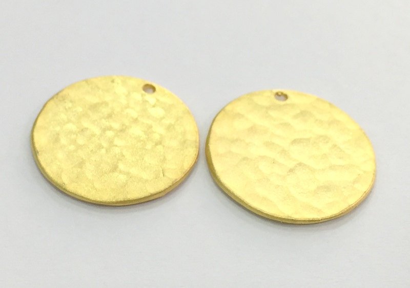 2 Gold Charms Gold Plated Brass Charm (20mm)   G5101