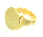 Adjustable Ring Blank, (15mm blank ) Gold Plated Brass G5111
