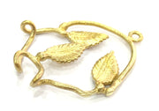 Raw Brass Leaf Charms 41x37 mm G5118