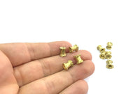 5 Pcs Raw Brass Rondelle Beads 8 mm G5122
