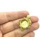 Raw Brass Pendant Mountings (16mm blank)   Cabochon Blanks  G5125