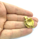 Raw Brass Pendant Mountings (16mm blank)   Cabochon Blanks  G5125