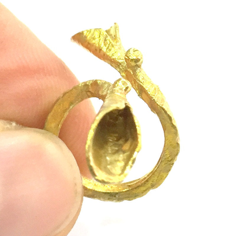 Raw Brass Adjustable Drop Ring Blank  (6mm Blank) G5126
