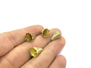 4 Raw Brass Cones  Findings 13x10mm 4 Pcs  G5136