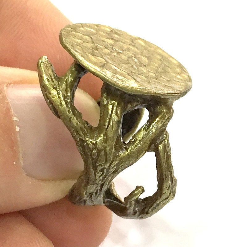 Adjustable Ring Blank, (20mm blank ) Antique Bronze Plated Brass G5139