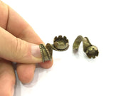 Adjustable Ring Blank, (14mm blank ) Antique Bronze Plated Brass G5142