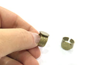 Adjustable Ring Blank, (15mm blank ) Antique Bronze Plated Brass G5143