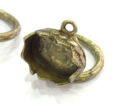 Adjustable Ring Blank, (14x10mm blank ) Antique Bronze Plated Brass G5147