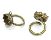 Adjustable Ring Blank, (14x10mm blank ) Antique Bronze Plated Brass G5147