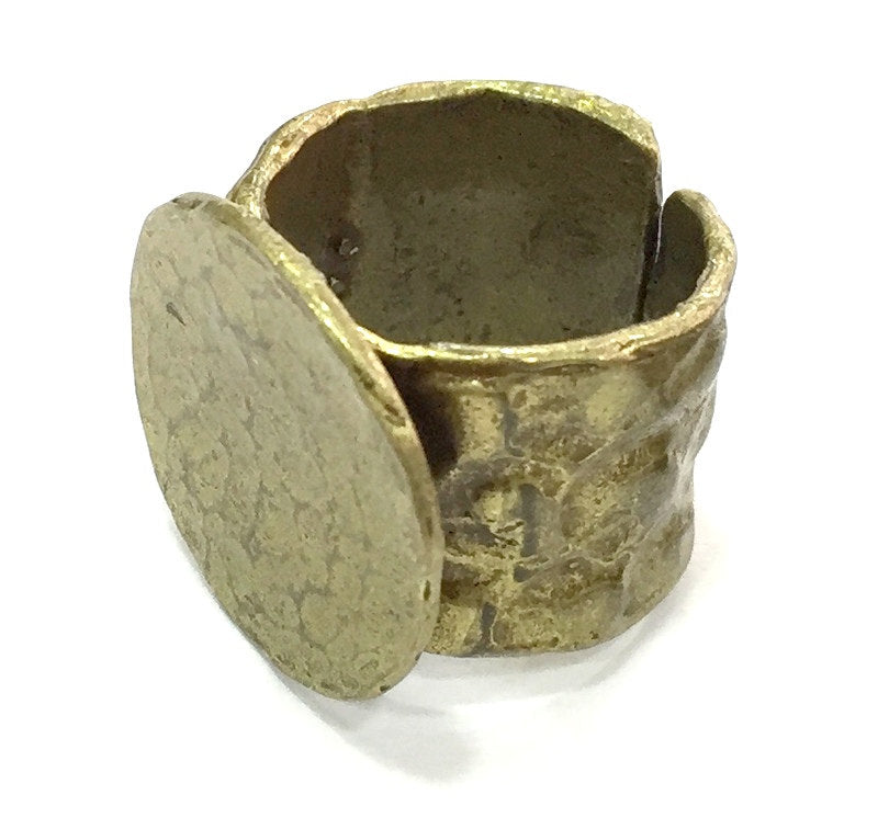 Adjustable Ring Blank, (20mm blank ) Antique Bronze Plated Brass G5148