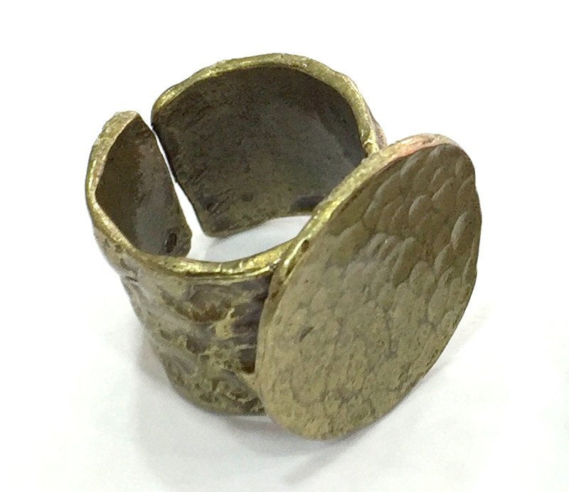 Adjustable Ring Blank, (20mm blank ) Antique Bronze Plated Brass G5148