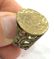 Ring Blank Base Bezel Settings Cabochon Base Mountings Adjustable  (20mm blank ) Antique Bronze Plated Brass G5149