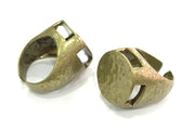 Adjustable Ring Blank, (20mm blank ) Antique Bronze Plated Brass G5153