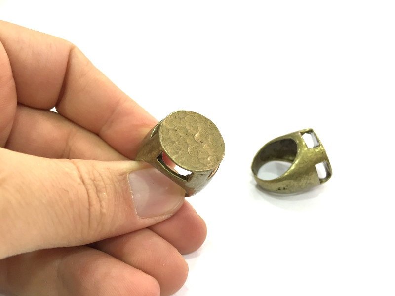 Adjustable Ring Blank, (20mm blank ) Antique Bronze Plated Brass G5153