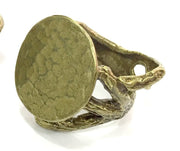 Adjustable Ring Blank, (20mm blank ) Antique Bronze Plated Brass G5139