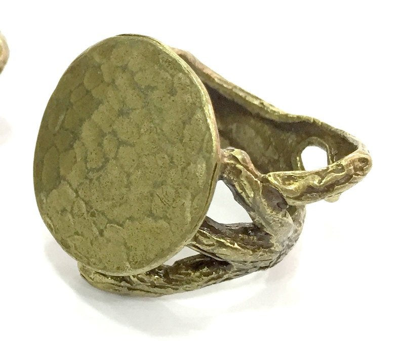 Adjustable Ring Blank, (20mm blank ) Antique Bronze Plated Brass G5139