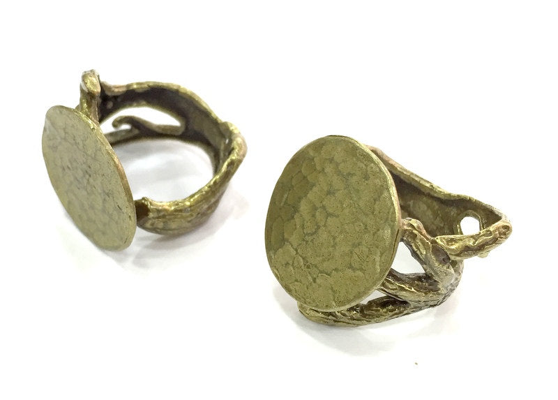 Adjustable Ring Blank, (20mm blank ) Antique Bronze Plated Brass G5139