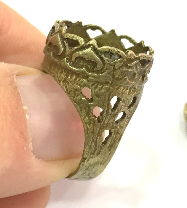 Adjustable Ring Blank, (16mm blank ) Antique Bronze Plated Brass G5140
