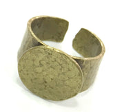 Adjustable Ring Blank, (15mm blank ) Antique Bronze Plated Brass G5143