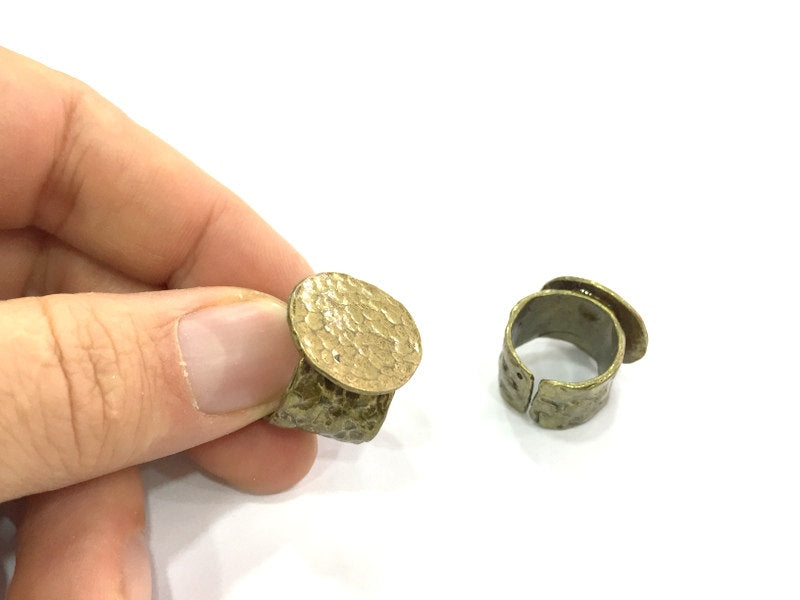 Adjustable Ring Blank, (20mm blank ) Antique Bronze Plated Brass G5148