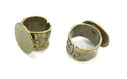 Adjustable Ring Blank, (20mm blank ) Antique Bronze Plated Brass G5148