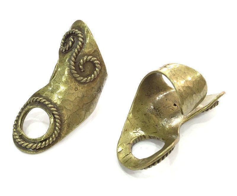 Adjustable Ring Blank, (14mm blank ) Antique Bronze Plated Brass G5150