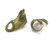 Adjustable Ring Blank, (14mm blank ) Antique Bronze Plated Brass G5150