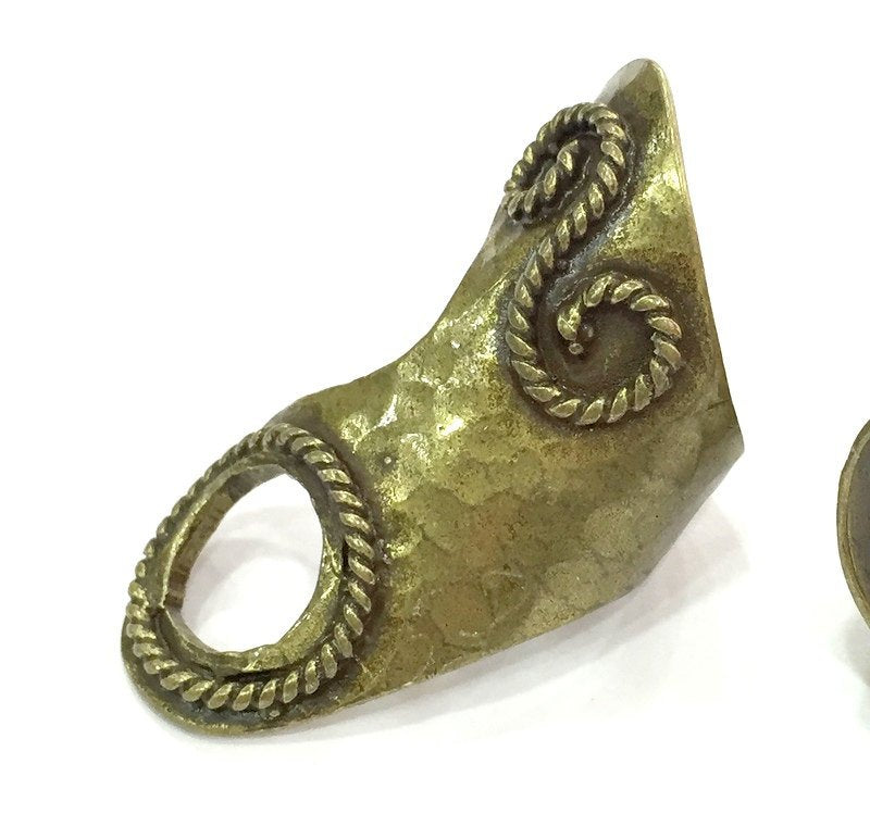 Adjustable Ring Blank, (14mm blank ) Antique Bronze Plated Brass G5150