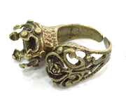 Adjustable Ring Blank, (12mm blank ) Antique Bronze Plated Brass G5151