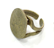 Adjustable Ring Blank, (20mm blank ) Antique Bronze Plated Brass G5152