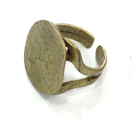 Adjustable Ring Blank, (20mm blank ) Antique Bronze Plated Brass G5152