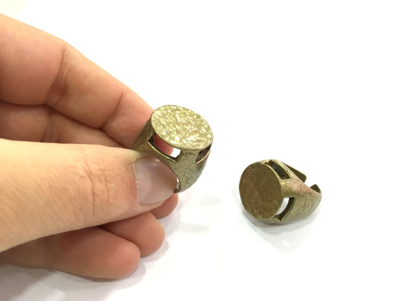 Adjustable Ring Blank, (20mm blank ) Antique Bronze Plated Brass G5153