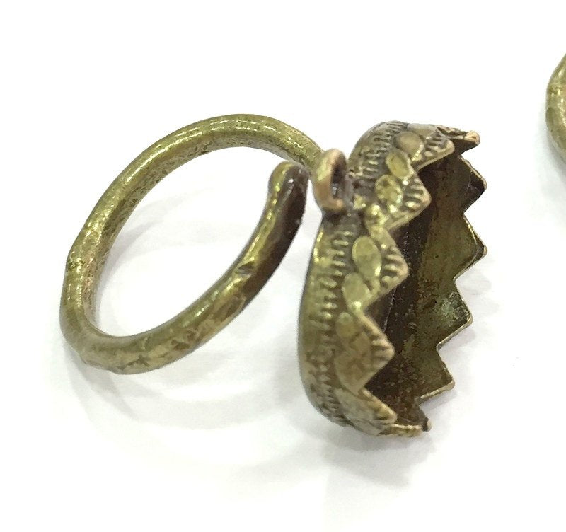Adjustable Ring Blank, (18x13mm blank ) Antique Bronze Plated Brass G5154
