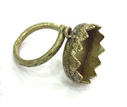 Adjustable Ring Blank, (18x13mm blank ) Antique Bronze Plated Brass G5154