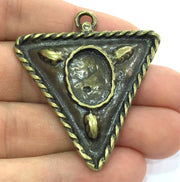 Antique Bronze  Metal Blank (18x13 blank) , Large Pendant  G5161