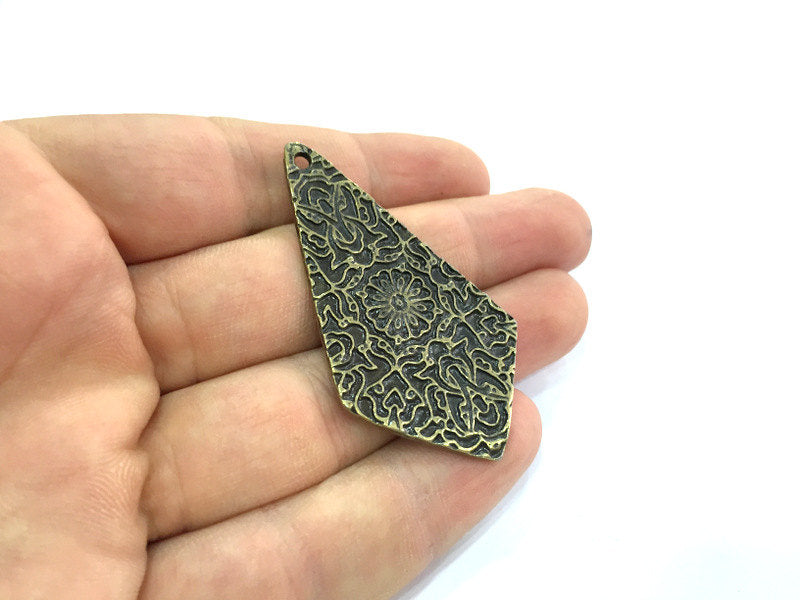 2pcs (57x32 mm.)  Antique Bronze  Metal Large Pendant   G5163