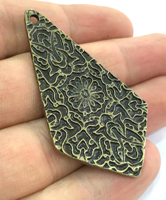 2pcs (57x32 mm.)  Antique Bronze  Metal Large Pendant   G5163