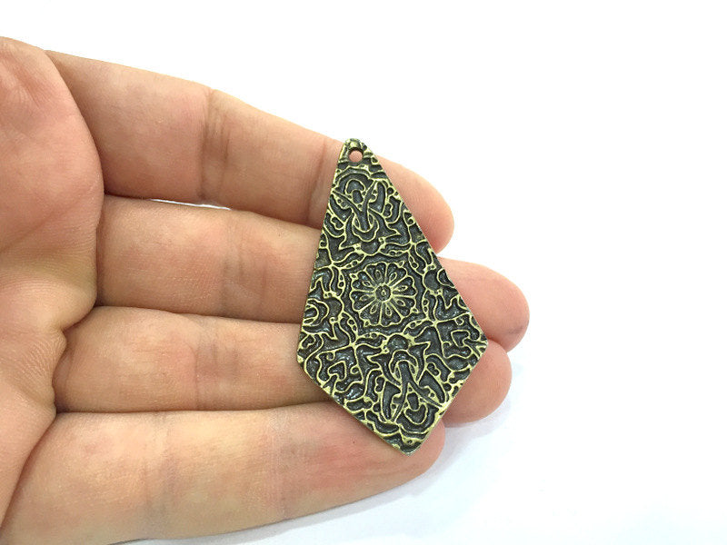 2pcs (57x32 mm.)  Antique Bronze  Metal Large Pendant   G5163