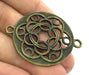 2 Pcs (36 mm.) Antique Bronze  Metal Large Pendant   G5166