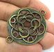 2 Pcs (36 mm.) Antique Bronze  Metal Large Pendant   G5166