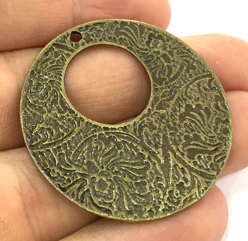 2 Pcs (43 mm.) Antique Bronze  Metal Large Pendant   G5167