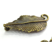 2 Leaf Pendant Antique Bronze Pendant (50x30 mm.) G5158