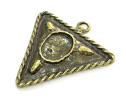 Antique Bronze  Metal Blank (18x13 blank) , Large Pendant  G5161