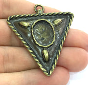 Antique Bronze  Metal Blank (18x13 blank) , Large Pendant  G5161