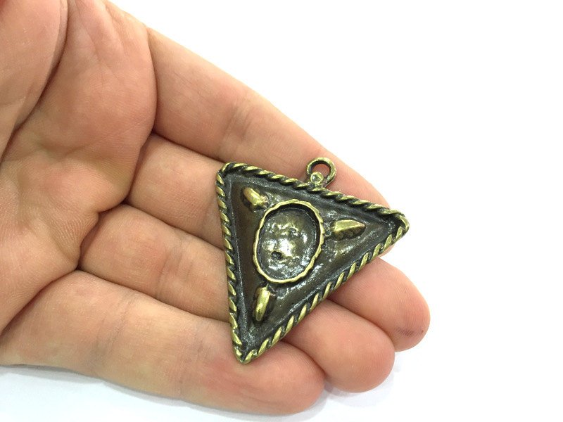 Antique Bronze  Metal Blank (18x13 blank) , Large Pendant  G5161