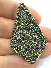2pcs (57x32 mm.)  Antique Bronze  Metal Large Pendant   G5163