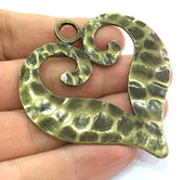 Heart Pendant Antique Bronze  Metal Large Heart  Pendant 65x60 mm.    G15398