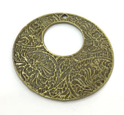 2 Pcs (43 mm.) Antique Bronze  Metal Large Pendant   G5167