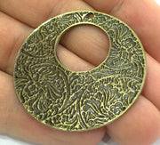 2 Pcs (43 mm.) Antique Bronze  Metal Large Pendant   G5167