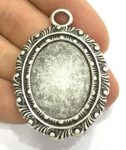 Antique Silver Plated Blank , Mountings  (30x22mm Blank)  G5190